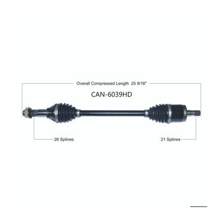 Wide Open Heavy Duty CV Axle for CAN AM HD FRONT LEFT COMMANDER 800-1000 17-19 CAN-6039HD